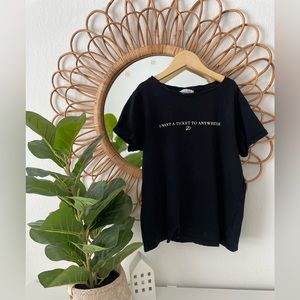 Black T-shirt - Travel Themed - Size Small